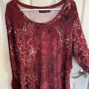 Susan Graver Weekend Printed Cotton Modal Tunic_Wine